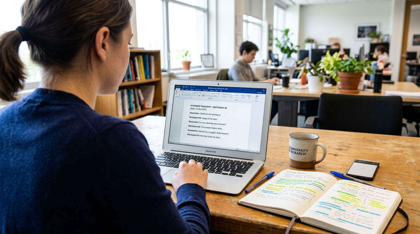 Interface de codage d'entretien sous NVivo